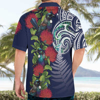 Meri Kirihimete New Zealand Hawaiian Shirt Tui on Pohutukawa - Blue Ver LT7 - Polynesian Pride