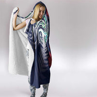 Meri Kirihimete New Zealand Hooded Blanket Tui on Pohutukawa - Blue Ver LT7 - Polynesian Pride