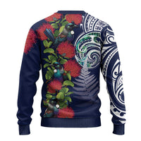 Meri Kirihimete New Zealand Ugly Christmas Sweater Tui on Pohutukawa - Blue Ver LT7 - Polynesian Pride