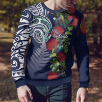 Meri Kirihimete New Zealand Ugly Christmas Sweater Tui on Pohutukawa - Blue Ver LT7 - Polynesian Pride