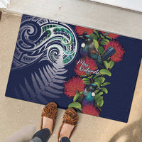 Meri Kirihimete New Zealand Rubber Doormat Tui on Pohutukawa - Blue Ver LT7 - Polynesian Pride