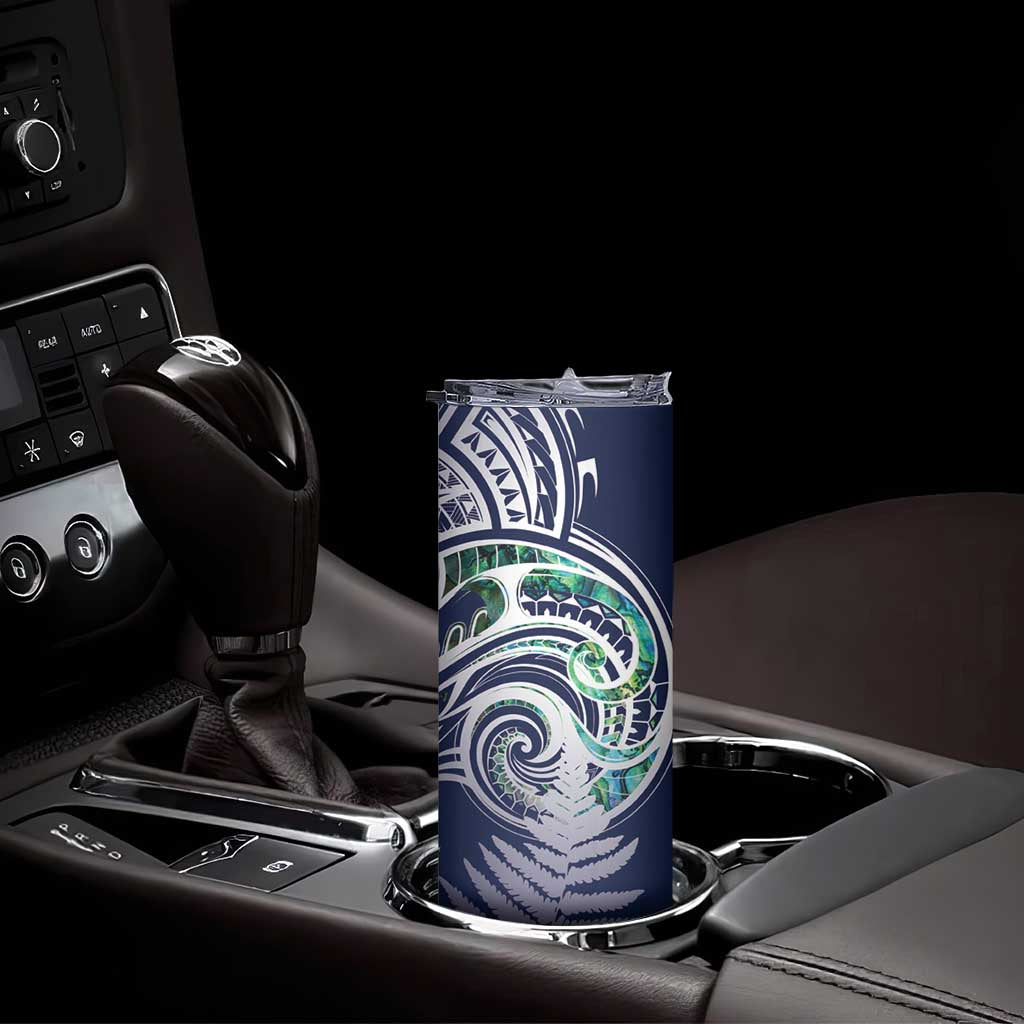 Meri Kirihimete New Zealand Skinny Tumbler Tui on Pohutukawa - Blue Ver LT7 - Polynesian Pride