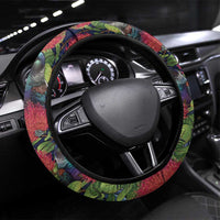 Meri Kirihimete New Zealand Steering Wheel Cover Tui on Pohutukawa - Blue Ver LT7 Universal Fit Blue - Polynesian Pride