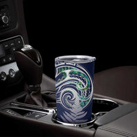 Meri Kirihimete New Zealand Tumbler Cup Tui on Pohutukawa - Blue Ver LT7 - Polynesian Pride