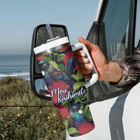Meri Kirihimete New Zealand Tumbler With Handle Tui on Pohutukawa - Blue Ver LT7 - Polynesian Pride