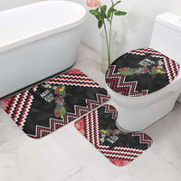 New Zealand Christmas Taniko Poutama Bathroom Set Flora Map with Birds - Polynesian Pride