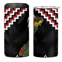 New Zealand Christmas Taniko Poutama 4 in 1 Can Cooler Tumbler Flora Map with Birds LT7 One Size: 16 oz Red - Polynesian Pride