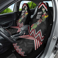 New Zealand Christmas Taniko Poutama Car Seat Cover Flora Map with Birds LT7 - Polynesian Pride