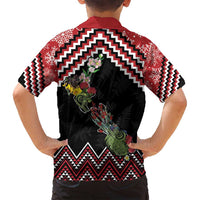 New Zealand Christmas Taniko Poutama Family Matching Summer Maxi Dress and Hawaiian Shirt Flora Map with Birds LT7 - Polynesian Pride