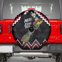 New Zealand Christmas Taniko Poutama Spare Tire Cover Flora Map with Birds LT7 - Polynesian Pride
