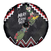 New Zealand Christmas Taniko Poutama Spare Tire Cover Flora Map with Birds LT7 - Polynesian Pride