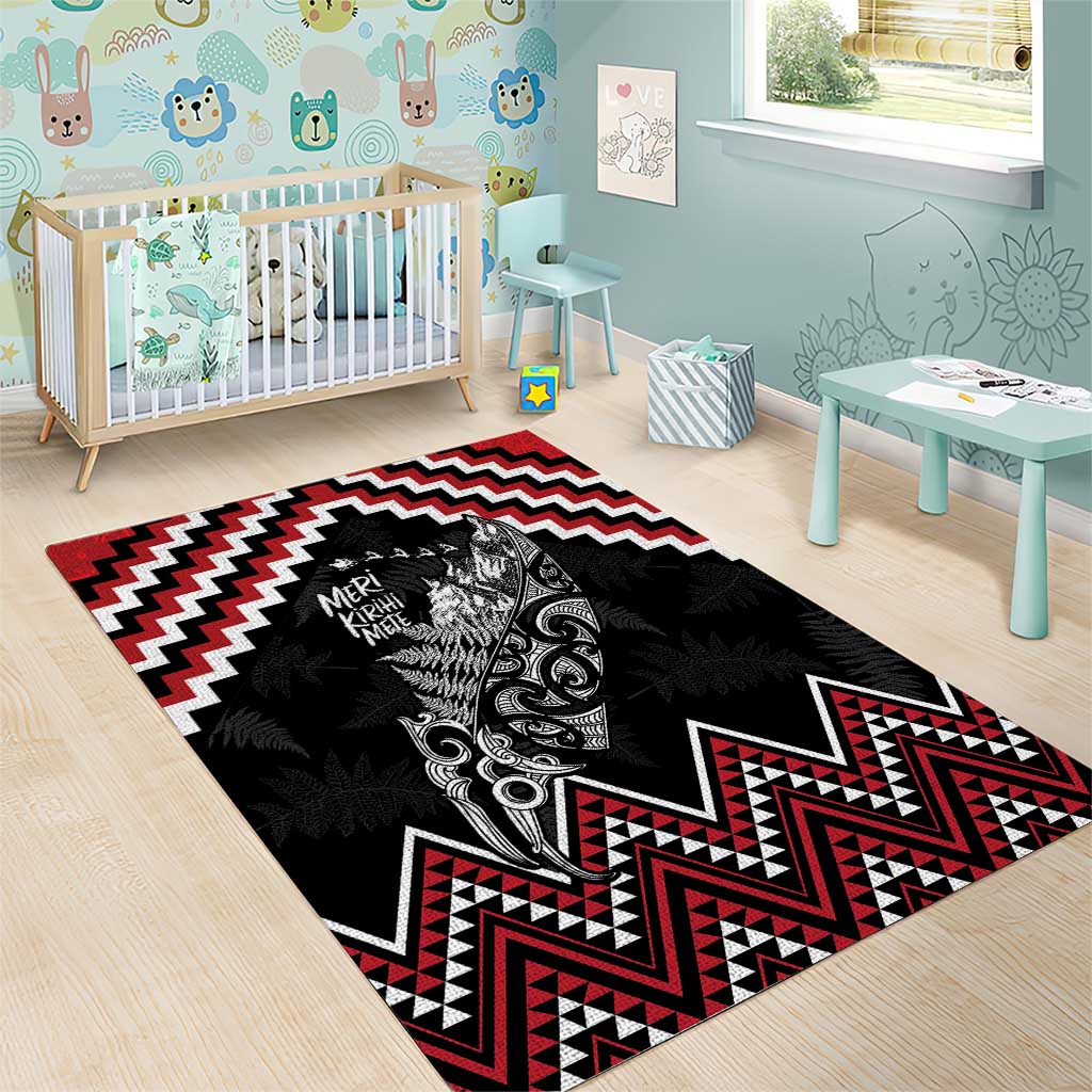 New Zealand Christmas Taniko Poutama Area Rug Mountainscape Maori Fern - Polynesian Pride