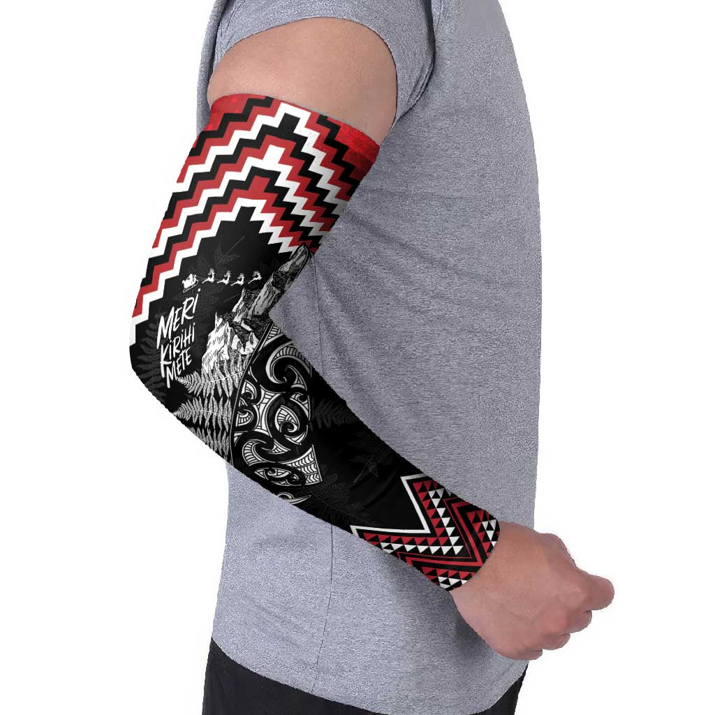 New Zealand Christmas Taniko Poutama Arm Sleeves Mountainscape Maori Fern LT7 - Polynesian Pride