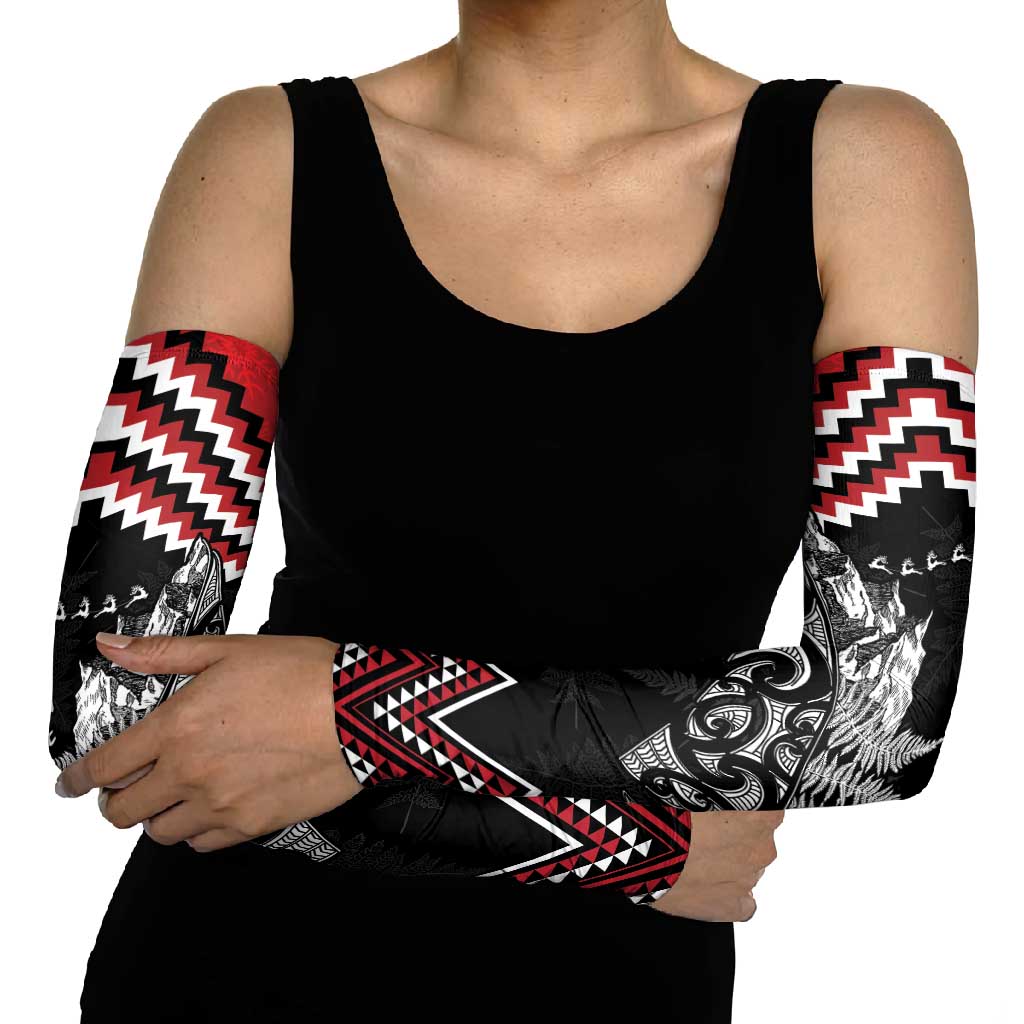New Zealand Christmas Taniko Poutama Arm Sleeves Mountainscape Maori Fern LT7 - Polynesian Pride