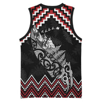 New Zealand Christmas Taniko Poutama Basketball Jersey Mountainscape Maori Fern LT7 - Polynesian Pride