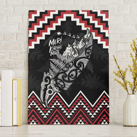 New Zealand Christmas Taniko Poutama Canvas Wall Art Mountainscape Maori Fern LT7 Without Frame Black - Polynesian Pride