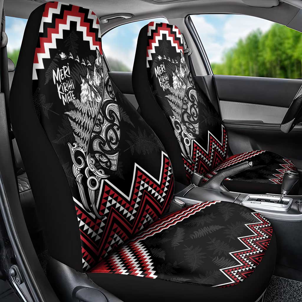 New Zealand Christmas Taniko Poutama Car Seat Cover Mountainscape Maori Fern LT7 - Polynesian Pride
