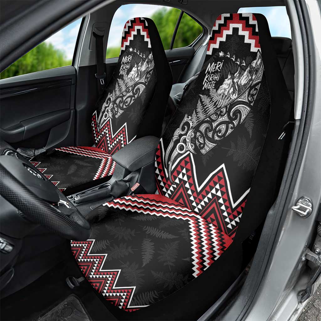 New Zealand Christmas Taniko Poutama Car Seat Cover Mountainscape Maori Fern LT7 - Polynesian Pride