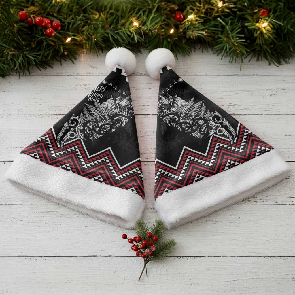 New Zealand Christmas Taniko Poutama Christmas Santa Hat Mountainscape Maori Fern LT7 - Polynesian Pride