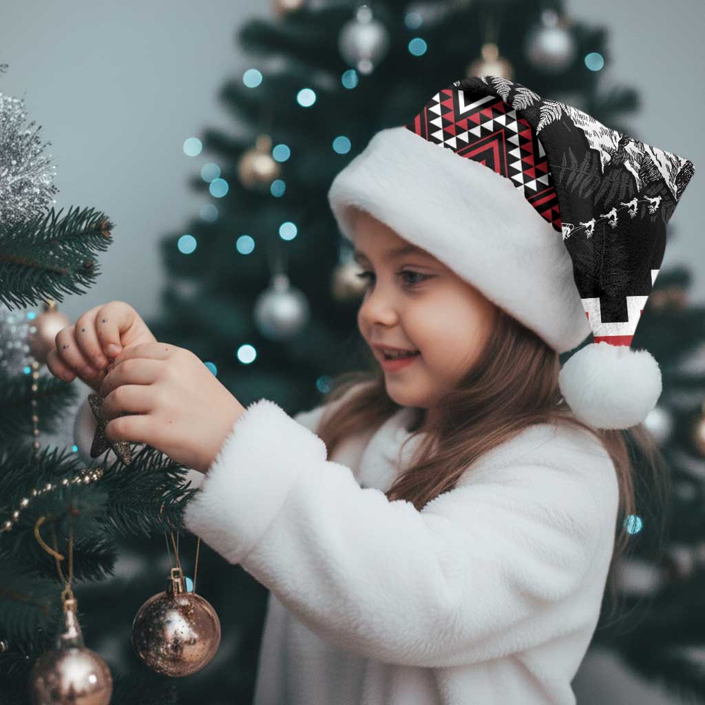New Zealand Christmas Taniko Poutama Christmas Santa Hat Mountainscape Maori Fern LT7 - Polynesian Pride