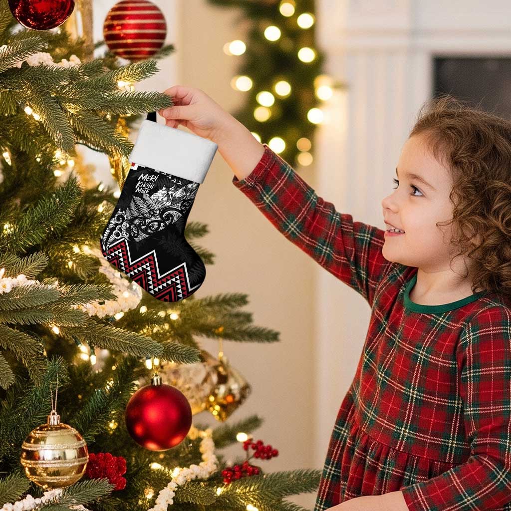 New Zealand Christmas Taniko Poutama Christmas Stocking Mountainscape Maori Fern LT7 - Polynesian Pride