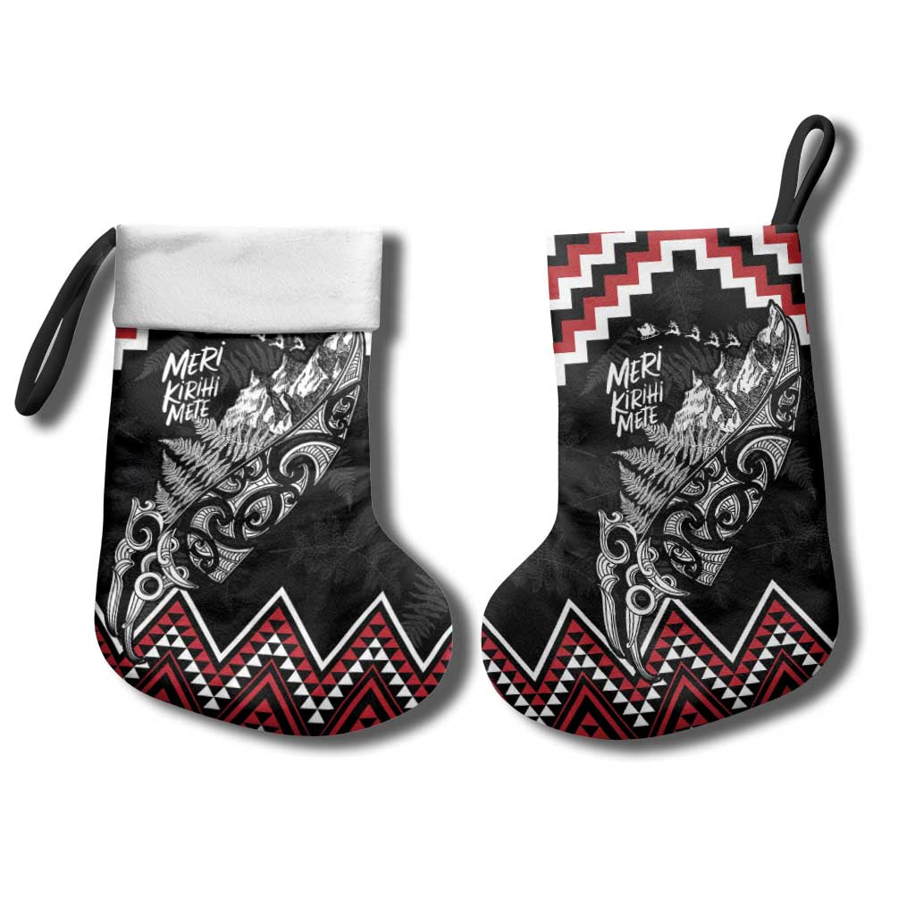 New Zealand Christmas Taniko Poutama Christmas Stocking Mountainscape Maori Fern LT7 - Polynesian Pride