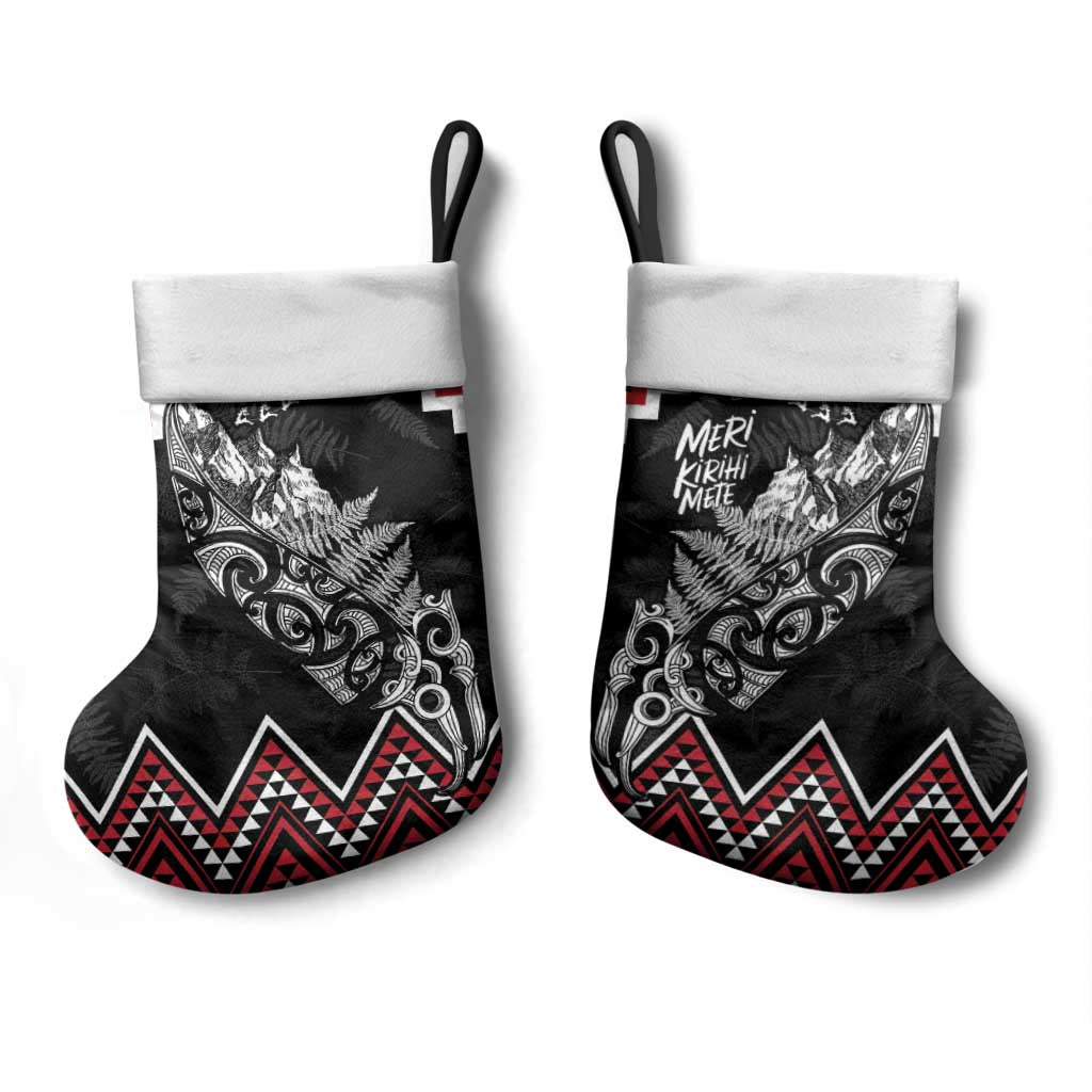 New Zealand Christmas Taniko Poutama Christmas Stocking Mountainscape Maori Fern LT7 - Polynesian Pride