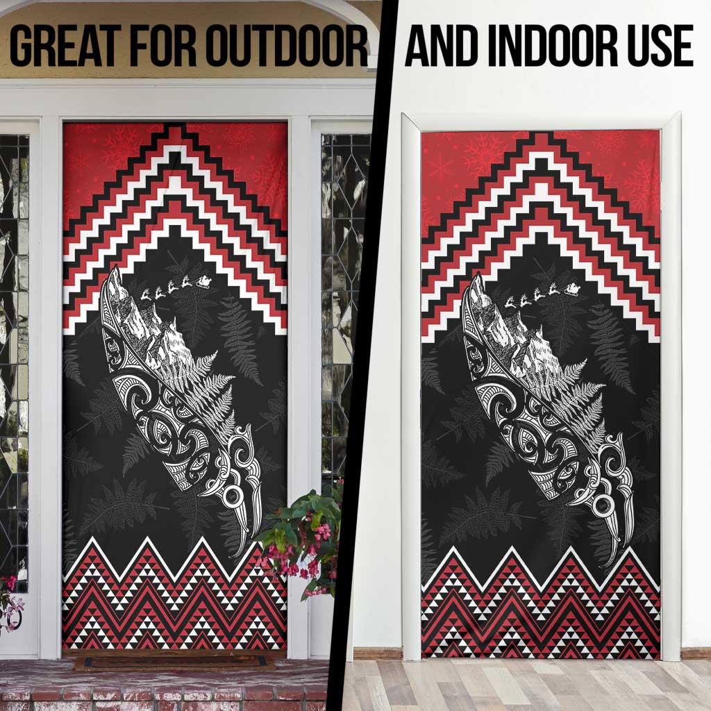 New Zealand Christmas Taniko Poutama Door Cover Mountainscape Maori Fern LT7 - Polynesian Pride