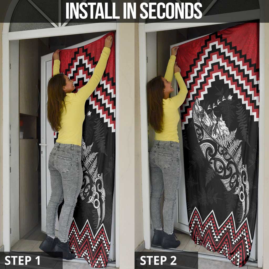 New Zealand Christmas Taniko Poutama Door Cover Mountainscape Maori Fern LT7 - Polynesian Pride