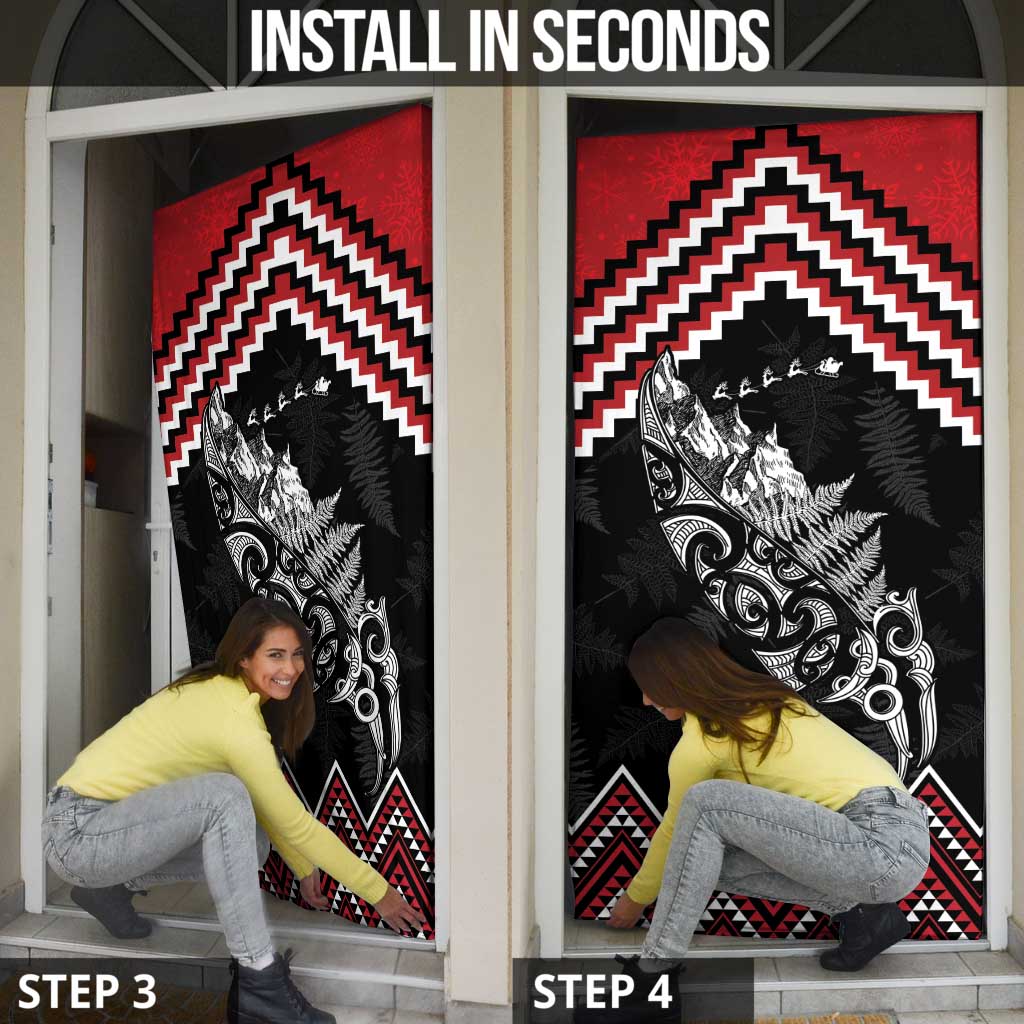 New Zealand Christmas Taniko Poutama Door Cover Mountainscape Maori Fern LT7 - Polynesian Pride