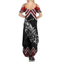 New Zealand Christmas Taniko Poutama Family Matching Summer Maxi Dress and Hawaiian Shirt Mountainscape Maori Fern LT7 - Polynesian Pride