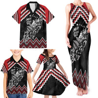 New Zealand Christmas Taniko Poutama Family Matching Tank Maxi Dress and Hawaiian Shirt Mountainscape Maori Fern LT7 - Polynesian Pride