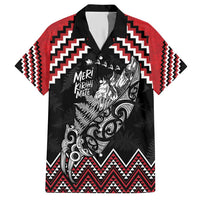 New Zealand Christmas Taniko Poutama Hawaiian Shirt Mountainscape Maori Fern LT7 Black - Polynesian Pride