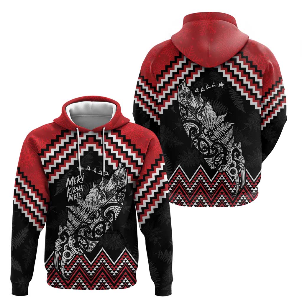 New Zealand Christmas Taniko Poutama Hoodie Mountainscape Maori Fern LT7 - Polynesian Pride