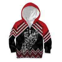 New Zealand Christmas Taniko Poutama Kid Hoodie Mountainscape Maori Fern LT7 Zip Hoodie Black - Polynesian Pride