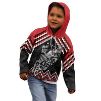 New Zealand Christmas Taniko Poutama Kid Hoodie Mountainscape Maori Fern LT7 - Polynesian Pride