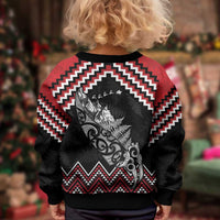 New Zealand Christmas Taniko Poutama Kid Ugly Christmas Sweater Mountainscape Maori Fern LT7 - Polynesian Pride
