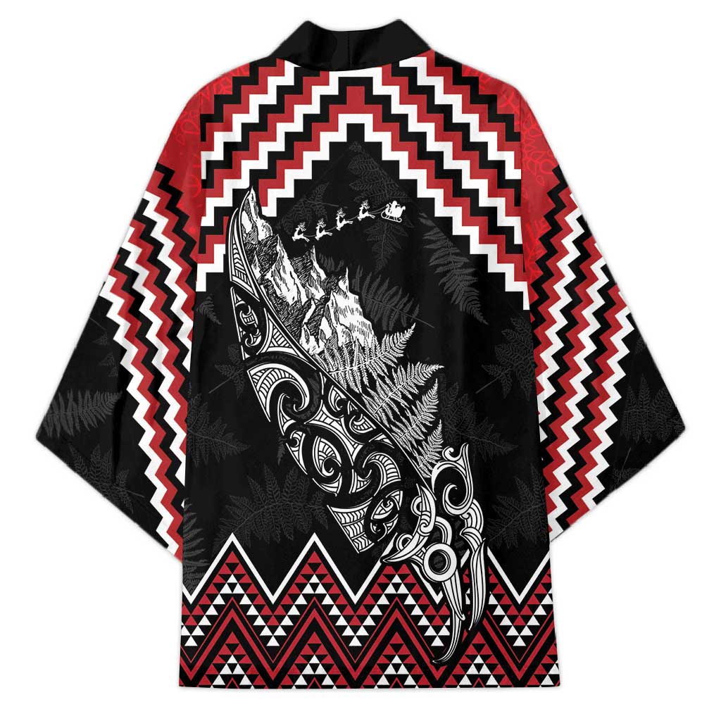 New Zealand Christmas Taniko Poutama Kimono Mountainscape Maori Fern LT7 - Polynesian Pride