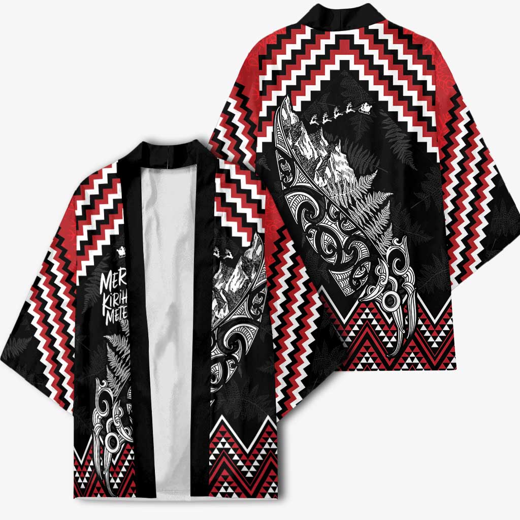 New Zealand Christmas Taniko Poutama Kimono Mountainscape Maori Fern LT7 - Polynesian Pride