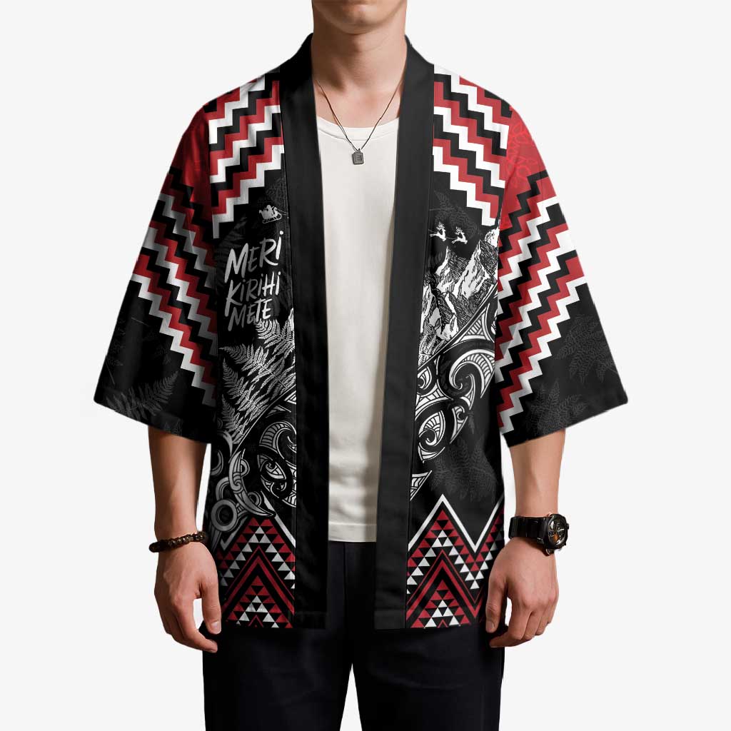 New Zealand Christmas Taniko Poutama Kimono Mountainscape Maori Fern LT7 - Polynesian Pride