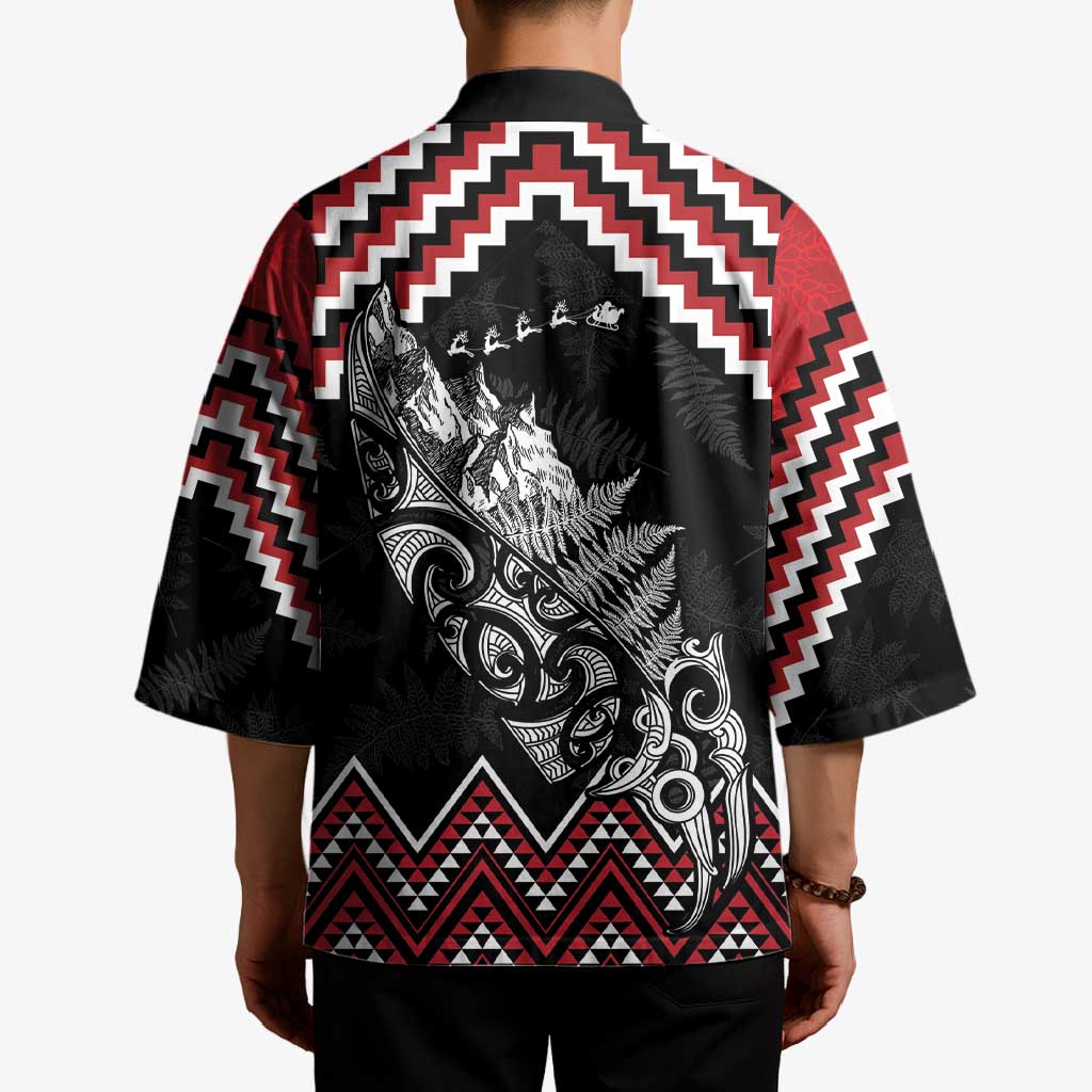 New Zealand Christmas Taniko Poutama Kimono Mountainscape Maori Fern LT7 - Polynesian Pride