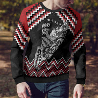 New Zealand Christmas Taniko Poutama Ugly Christmas Sweater Mountainscape Maori Fern LT7 - Polynesian Pride