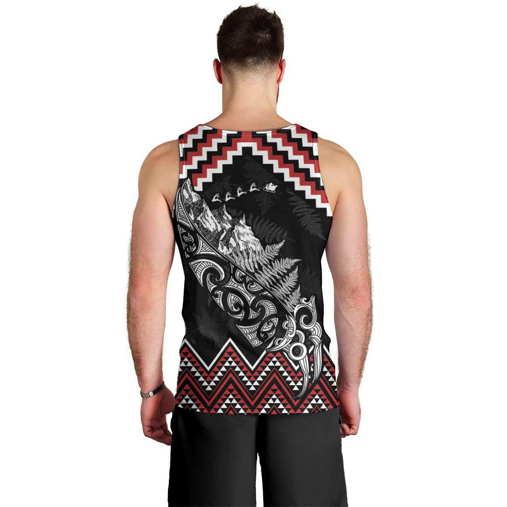 New Zealand Christmas Taniko Poutama Men Tank Top Mountainscape Maori Fern LT7 - Polynesian Pride