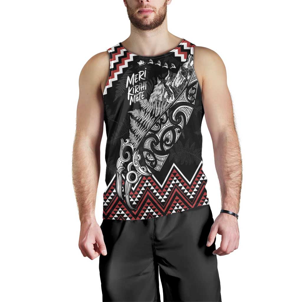 New Zealand Christmas Taniko Poutama Men Tank Top Mountainscape Maori Fern LT7 - Polynesian Pride