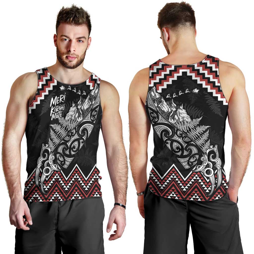 New Zealand Christmas Taniko Poutama Men Tank Top Mountainscape Maori Fern LT7 - Polynesian Pride