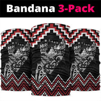 New Zealand Christmas Taniko Poutama Neck Gaiter Mountainscape Maori Fern LT7 package One Size: 25*50cm Black - Polynesian Pride