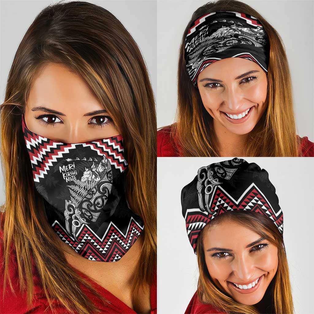 New Zealand Christmas Taniko Poutama Neck Gaiter Mountainscape Maori Fern LT7 - Polynesian Pride