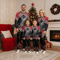 New Zealand Christmas Taniko Poutama Christmas Pajama Set Mountainscape Maori Fern LT7 - Polynesian Pride