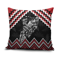 New Zealand Christmas Taniko Poutama Pillow Cover Mountainscape Maori Fern LT7 Black - Polynesian Pride