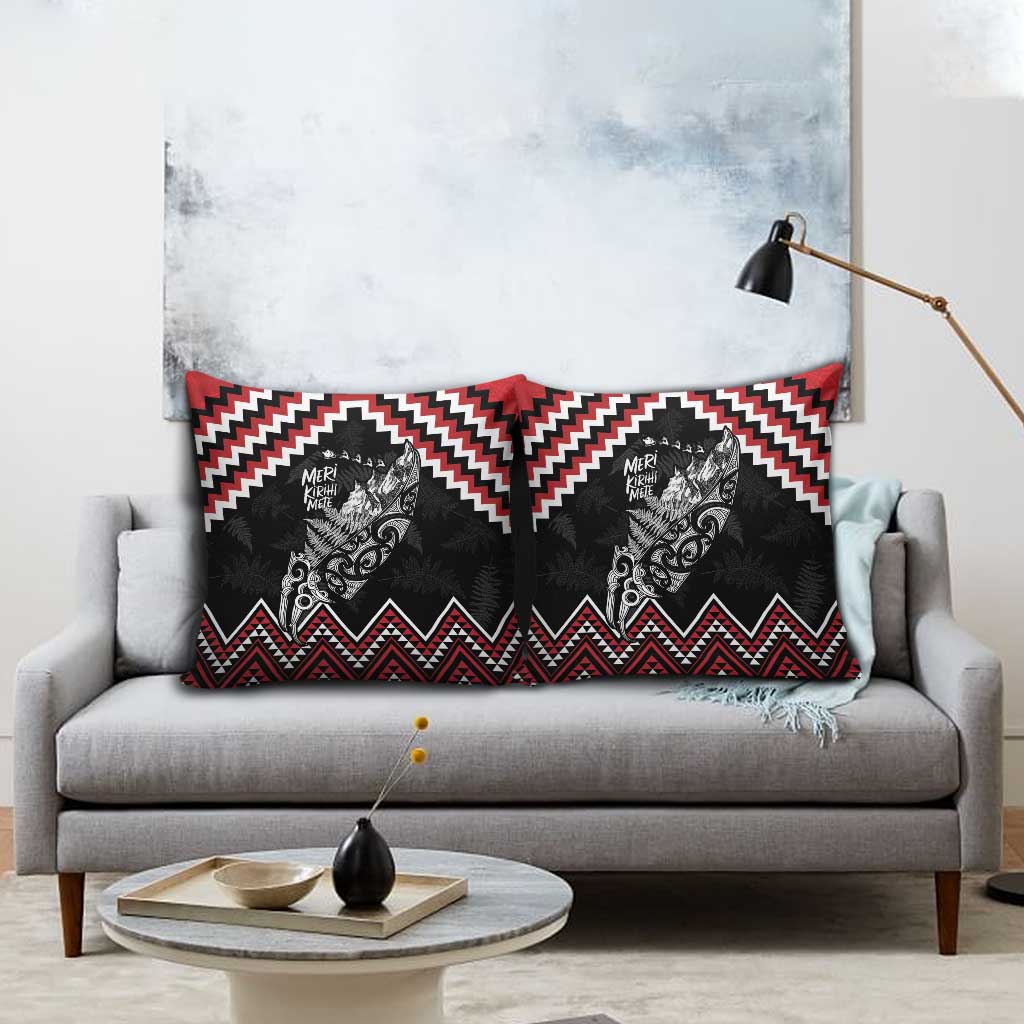 New Zealand Christmas Taniko Poutama Pillow Cover Mountainscape Maori Fern LT7 - Polynesian Pride